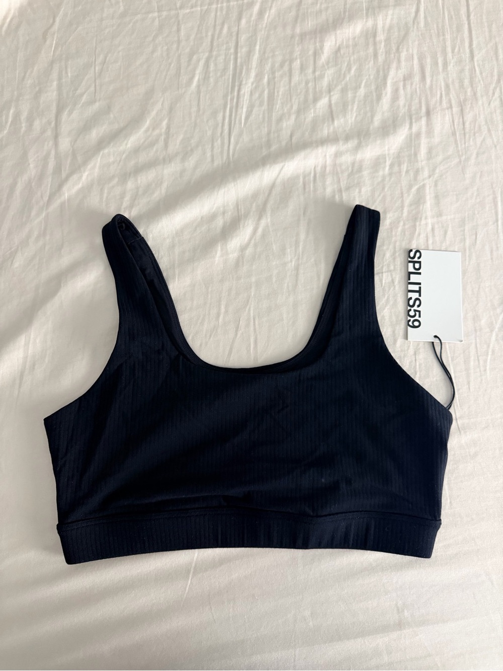 Splits59 black ribbed airweight bra